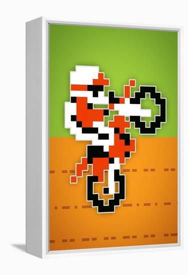 Wheelie 8-bit Video Game Plastic Sign-null-Framed Stretched Canvas