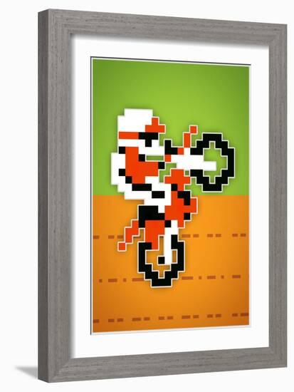 Wheelie 8-bit Video Game Plastic Sign-null-Framed Art Print