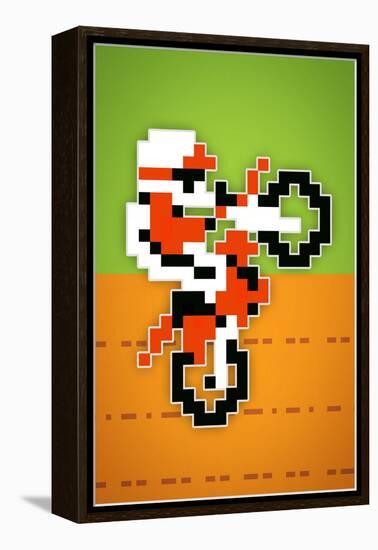 Wheelie 8-bit Video Game-null-Framed Stretched Canvas