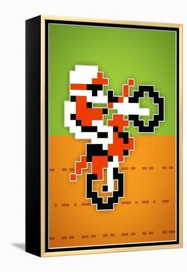 Wheelie 8-bit Video Game-null-Framed Stretched Canvas