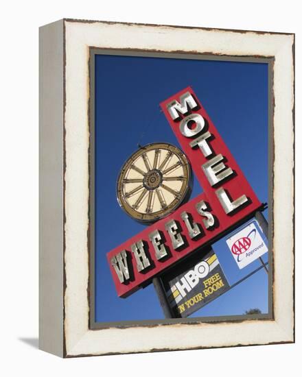 Wheels Motel Sign, Greybull, Wyoming, USA-Nancy & Steve Ross-Framed Premier Image Canvas