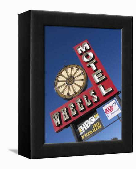 Wheels Motel Sign, Greybull, Wyoming, USA-Nancy & Steve Ross-Framed Premier Image Canvas