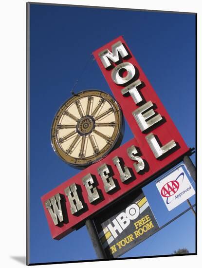 Wheels Motel Sign, Greybull, Wyoming, USA-Nancy & Steve Ross-Mounted Photographic Print