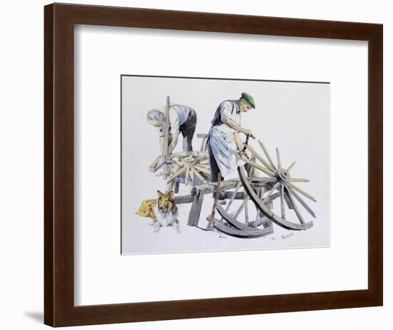 Wheelwrights Making Cart Wheels-Malcolm Greensmith-Framed Art Print