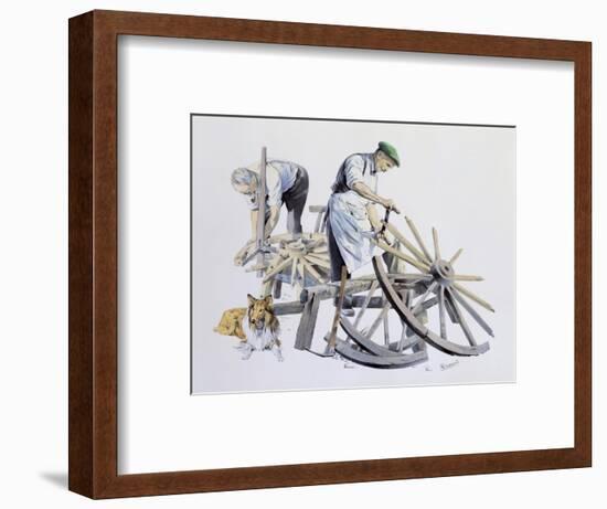 Wheelwrights Making Cart Wheels-Malcolm Greensmith-Framed Art Print