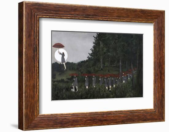 When a rising moon has touched the Treeline-Kara Smith-Framed Giclee Print