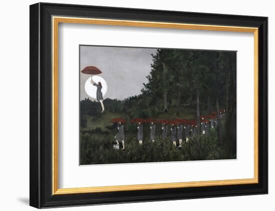 When a rising moon has touched the Treeline-Kara Smith-Framed Giclee Print