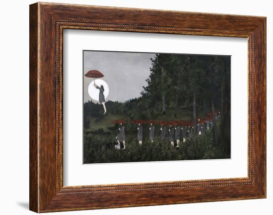 When a rising moon has touched the Treeline-Kara Smith-Framed Art Print