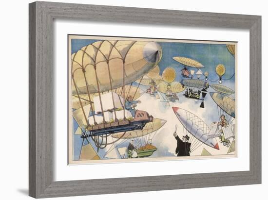 When Air Travel Becomes Popular the Sky Routes Will Become as Crowded as Those on the Surface-Albert Guillaume-Framed Art Print