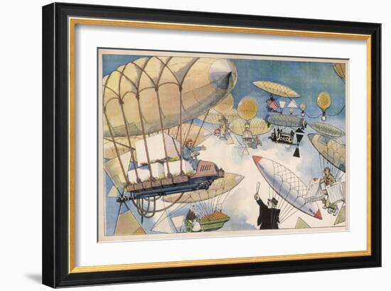 When Air Travel Becomes Popular the Sky Routes Will Become as Crowded as Those on the Surface-Albert Guillaume-Framed Art Print