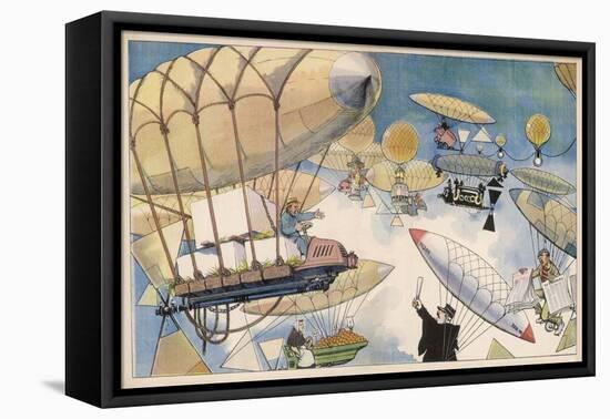 When Air Travel Becomes Popular the Sky Routes Will Become as Crowded as Those on the Surface-Albert Guillaume-Framed Stretched Canvas
