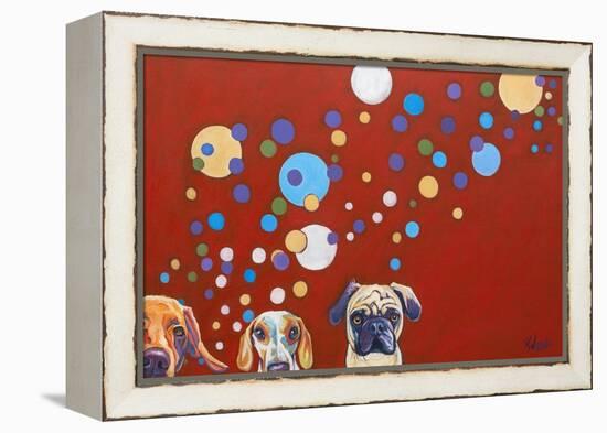 When Dogs Drink-Kathryn Wronski-Framed Stretched Canvas