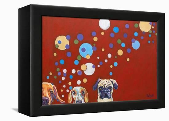 When Dogs Drink-Kathryn Wronski-Framed Stretched Canvas