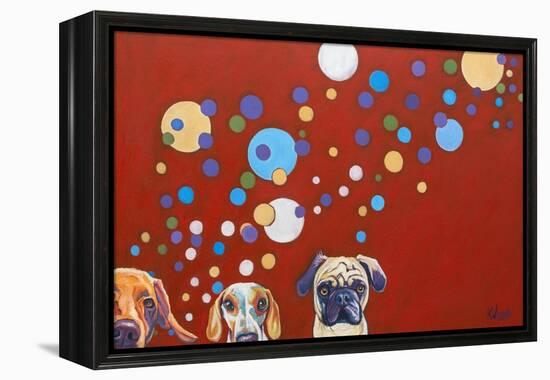 When Dogs Drink-Kathryn Wronski-Framed Stretched Canvas