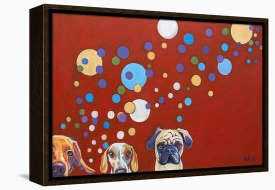 When Dogs Drink-Kathryn Wronski-Framed Stretched Canvas
