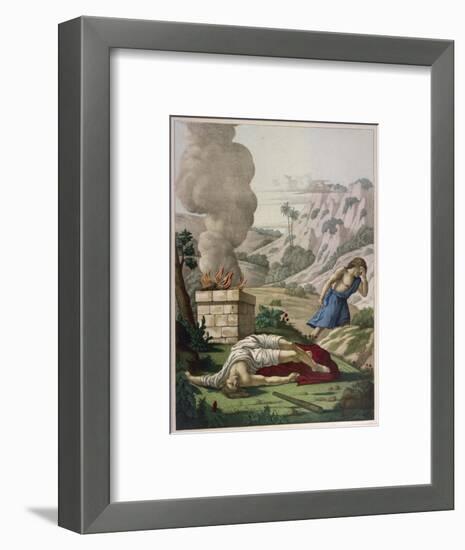 When God Prefers Abels Sacrifice to His Cain Gets Jealous of His Brother and Kills Him-null-Framed Art Print