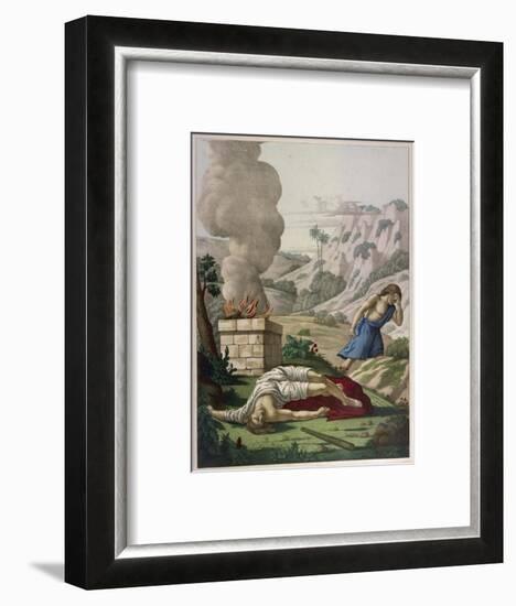 When God Prefers Abels Sacrifice to His Cain Gets Jealous of His Brother and Kills Him-null-Framed Art Print