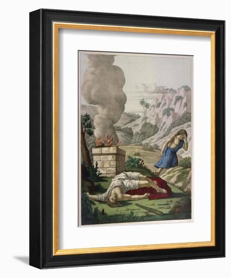 When God Prefers Abels Sacrifice to His Cain Gets Jealous of His Brother and Kills Him-null-Framed Art Print