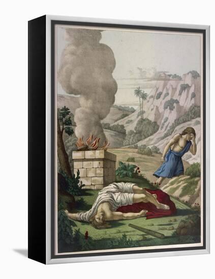 When God Prefers Abels Sacrifice to His Cain Gets Jealous of His Brother and Kills Him-null-Framed Stretched Canvas