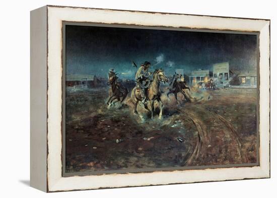 When Guns Speak-Charles Marion Russell-Framed Stretched Canvas