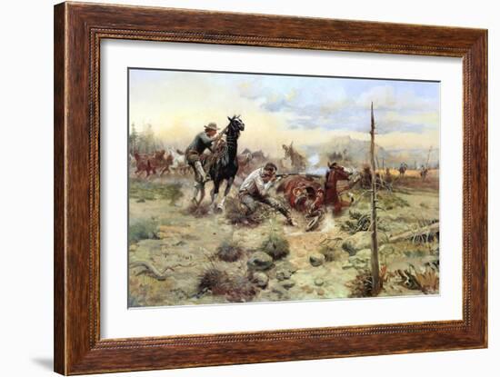 When Horse Flesh Comes High-Charles Marion Russell-Framed Art Print