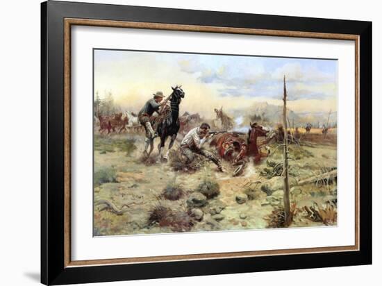When Horse Flesh Comes High-Charles Marion Russell-Framed Art Print