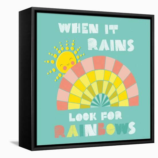 When it Rains Look for Rainbows-Heather Rosas-Framed Stretched Canvas