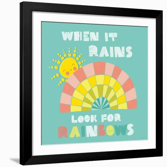 When it Rains Look for Rainbows-Heather Rosas-Framed Art Print