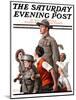 "When Johnny Comes Marching Home" Saturday Evening Post Cover, February 22,1919-Norman Rockwell-Mounted Giclee Print