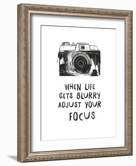 When Life Gets Blurry-Peach & Gold-Framed Art Print