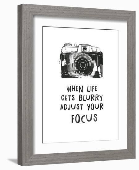 When Life Gets Blurry-Peach & Gold-Framed Art Print