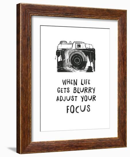 When Life Gets Blurry-Peach & Gold-Framed Art Print