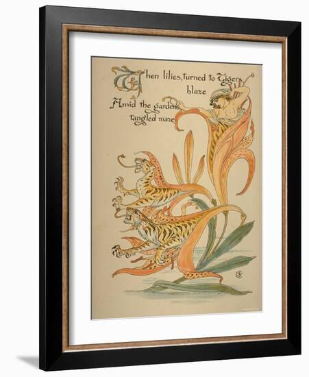 When Lilies, Turned to Tigers, Blaze/Amid Garden's Tangled Maze, Written and Drawn by Walter Crane-null-Framed Photographic Print