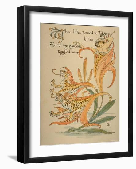 When Lilies, Turned to Tigers, Blaze/Amid Garden's Tangled Maze, Written and Drawn by Walter Crane-null-Framed Photographic Print