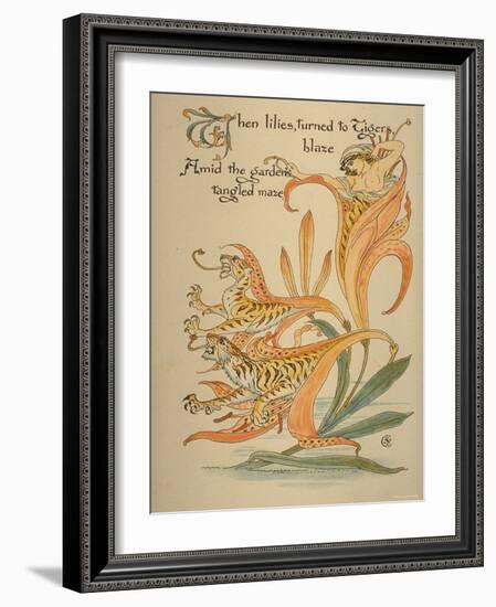 When Lilies, Turned to Tigers, Blaze/Amid Garden's Tangled Maze, Written and Drawn by Walter Crane-null-Framed Photographic Print