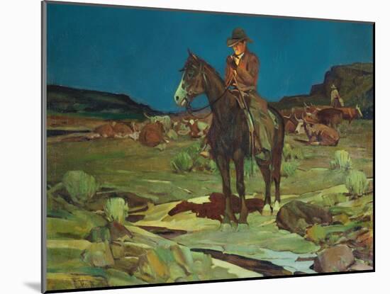 When Nights are Long, 1937-Frank Tenney Johnson-Mounted Giclee Print