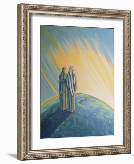 When Our Lady Greeted Elizabeth at the Visitation, They Praised God for His Love. Our Lady Held in-Elizabeth Wang-Framed Giclee Print