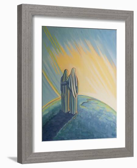 When Our Lady Greeted Elizabeth at the Visitation, They Praised God for His Love. Our Lady Held in-Elizabeth Wang-Framed Giclee Print