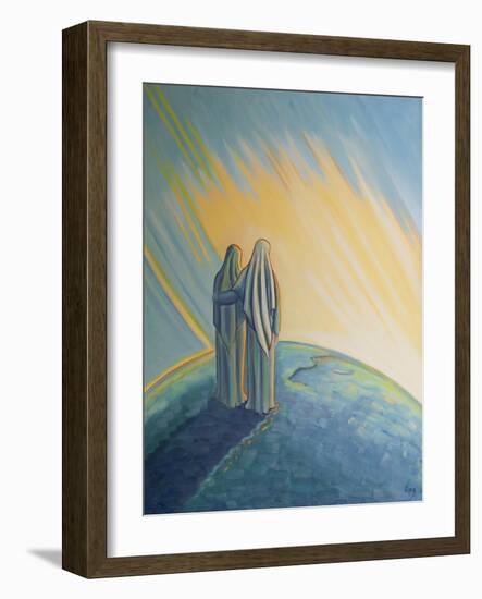 When Our Lady Greeted Elizabeth at the Visitation, They Praised God for His Love. Our Lady Held in-Elizabeth Wang-Framed Giclee Print