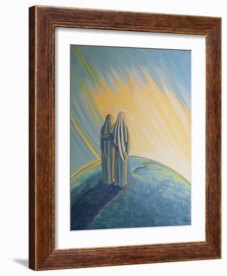 When Our Lady Greeted Elizabeth at the Visitation, They Praised God for His Love. Our Lady Held in-Elizabeth Wang-Framed Giclee Print