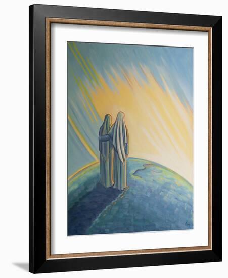 When Our Lady Greeted Elizabeth at the Visitation, They Praised God for His Love. Our Lady Held in-Elizabeth Wang-Framed Giclee Print