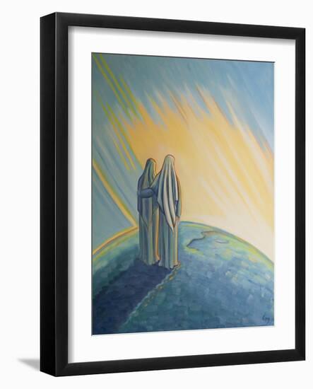 When Our Lady Greeted Elizabeth at the Visitation, They Praised God for His Love. Our Lady Held in-Elizabeth Wang-Framed Giclee Print