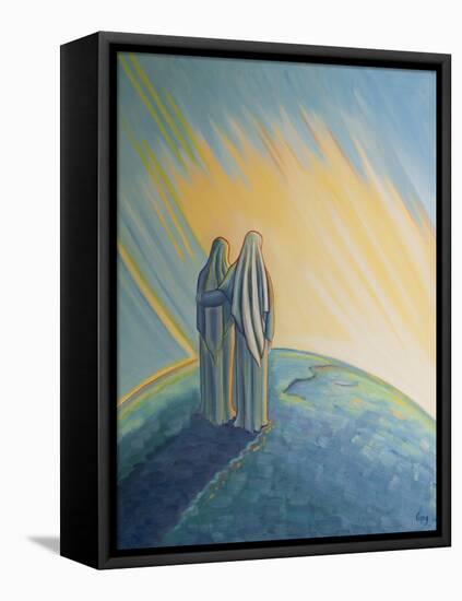 When Our Lady Greeted Elizabeth at the Visitation, They Praised God for His Love. Our Lady Held in-Elizabeth Wang-Framed Premier Image Canvas