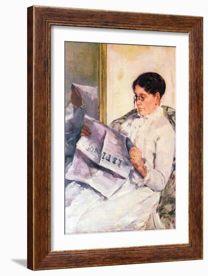 When Reading of Figaro-Mary Cassatt-Framed Art Print