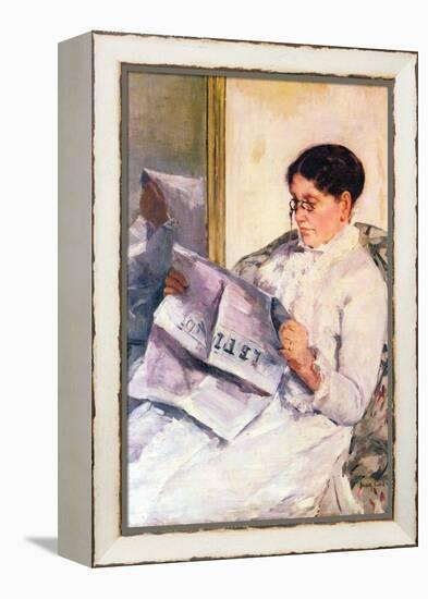 When Reading of Figaro-Mary Cassatt-Framed Stretched Canvas