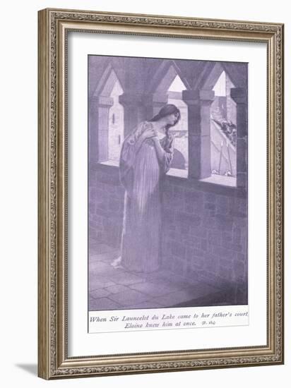 When Sir Launcelot Du Lake Came to Her Father's Court Elaine Knew Him at Once-William Henry Margetson-Framed Giclee Print