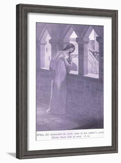 When Sir Launcelot Du Lake Came to Her Father's Court Elaine Knew Him at Once-William Henry Margetson-Framed Giclee Print