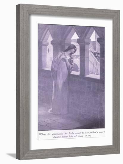 When Sir Launcelot Du Lake Came to Her Father's Court Elaine Knew Him at Once-William Henry Margetson-Framed Giclee Print