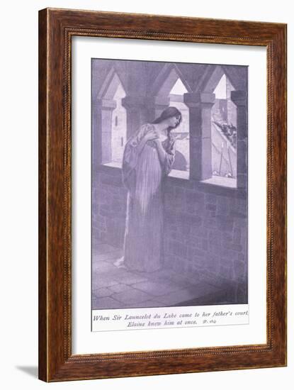 When Sir Launcelot Du Lake Came to Her Father's Court Elaine Knew Him at Once-William Henry Margetson-Framed Giclee Print