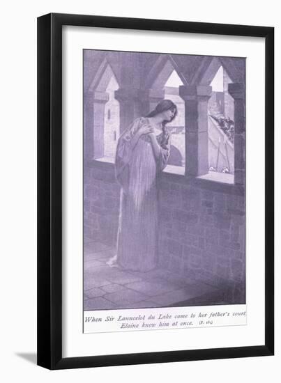 When Sir Launcelot Du Lake Came to Her Father's Court Elaine Knew Him at Once-William Henry Margetson-Framed Giclee Print